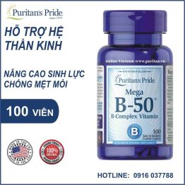 Viên uống bổ sung Vitamin B50® Complex - Puritan's Pride 100 viên