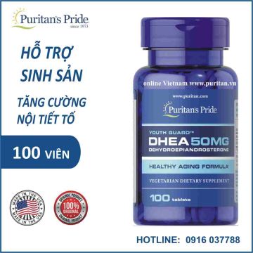 Viên uống tăng cường nội tiết tố hỗ trợ sinh lý, sinh sản, Puritan's Pride Youth Guard DHEA 50mg 100 viên