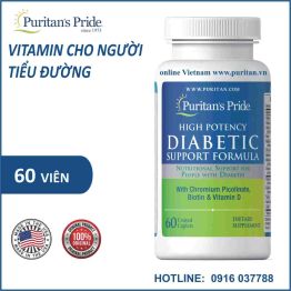 Viên uống Puritan's Pride Diabetic Support Formula - bổ sung Vitamin cho người tiểu đường, lọ 60 viên