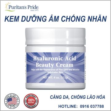 Kem dưỡng ẩm chống nhăn Hyaluronic Acid Beauty Cream Puritan's Pride 4oz