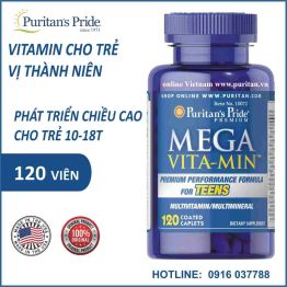 Viên uống bổ sung Vitamin tổng hợp cho trẻ 10-18T - Puritan's Pride Mega Vita Min™ Multivitamins for Teens - 120v