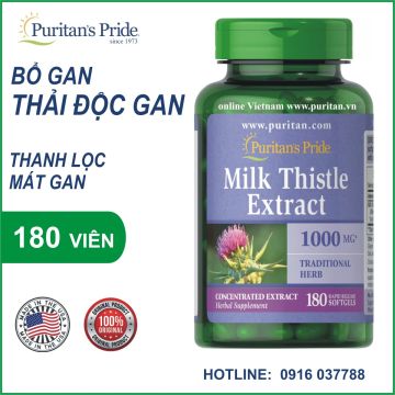 Viên uống Cao kế sữa bổ gan, thải độc gan - Milk Thistle Extract 1000mg 180 viên của Puritan's Pride