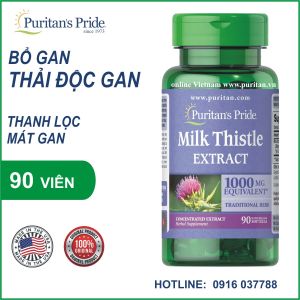 Viên uống Cao kế sữa bổ gan, thải độc gan - Milk Thistle Extract 1000mg 90 viên của Puritan's Pride