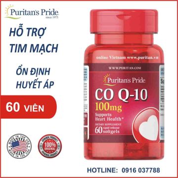 Viên uống hỗ trợ tim mạch Puritan's Pride Q-SORB™ CO Q-10 100mg - 60 viên
