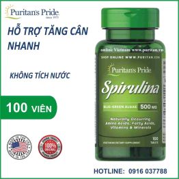 Viên uống tảo xoắn Puritan's Pride Spirulina 500 mg - 100 viên