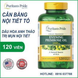 Viên uống tinh dầu hoa anh thảo Puritan's Pride Evening Primrose Oil 1.300 mg with GLA Hộp 120 viên - Món quà cho chị em phụ nữ