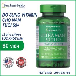 Viên bổ sung vitamin & khoáng chất tổng hợp cho nam giới trên 50 tuổi - Puritan's Pride Ultra Man 50 Plus, 60 viên