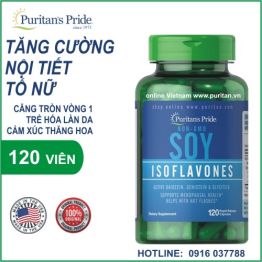 Tinh chất mầm đậu nành làm đẹp và bổ sung estrogen nội tiết nữ - Puritan's Pride Soy Isoflavones 750mg 120 viên