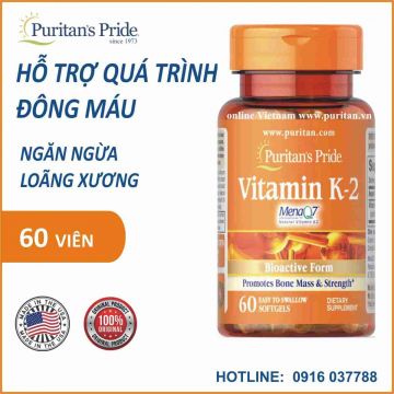 Viên uống Puritan's Pride Vitamin K-2 (MenaQ7) 50 mcg 60v